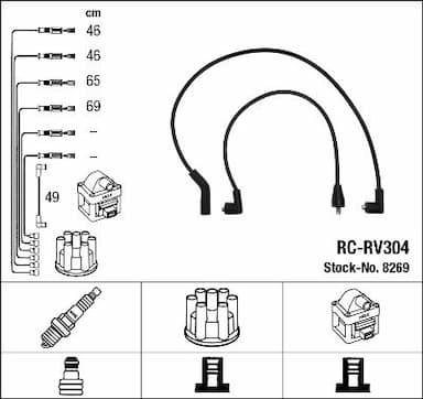 Augstsprieguma vadu komplekts NGK 8269 1