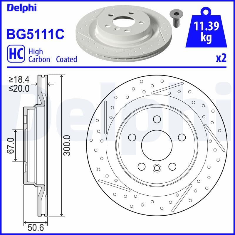 Bremžu diski DELPHI BG5111C 1