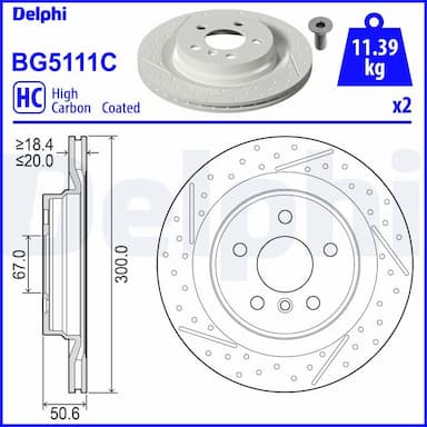 Bremžu diski DELPHI BG5111C 1