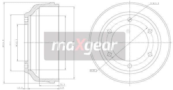 Bremžu trumulis MAXGEAR 19-2304 1