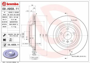 Bremžu diski BREMBO 09.A959.11 1