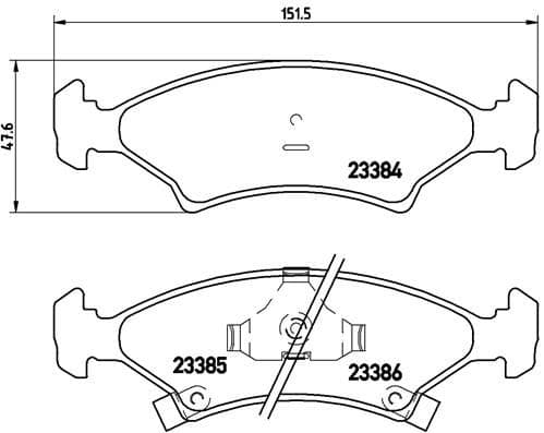 Bremžu uzliku kompl., Disku bremzes BREMBO P 30 009 1