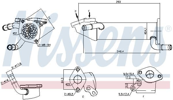 Radiators, Izplūdes gāzu recirkulācija NISSENS 989282 1