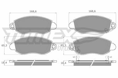 Bremžu uzliku kompl., Disku bremzes TOMEX Brakes TX 12-62 1