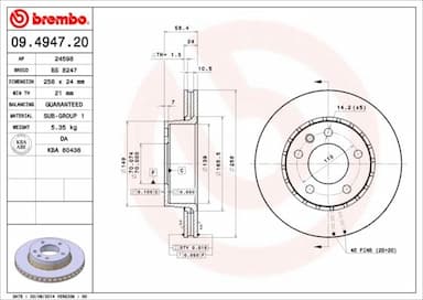 Bremžu diski BREMBO 09.4947.20 1