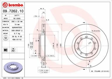 Bremžu diski BREMBO 09.7262.10 1