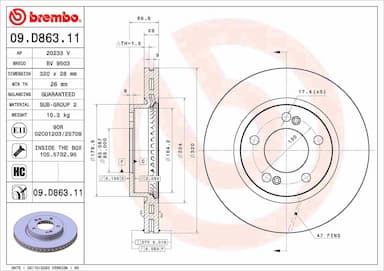 Bremžu diski BREMBO 09.D863.11 1