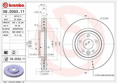 Bremžu diski BREMBO 09.D063.11 1