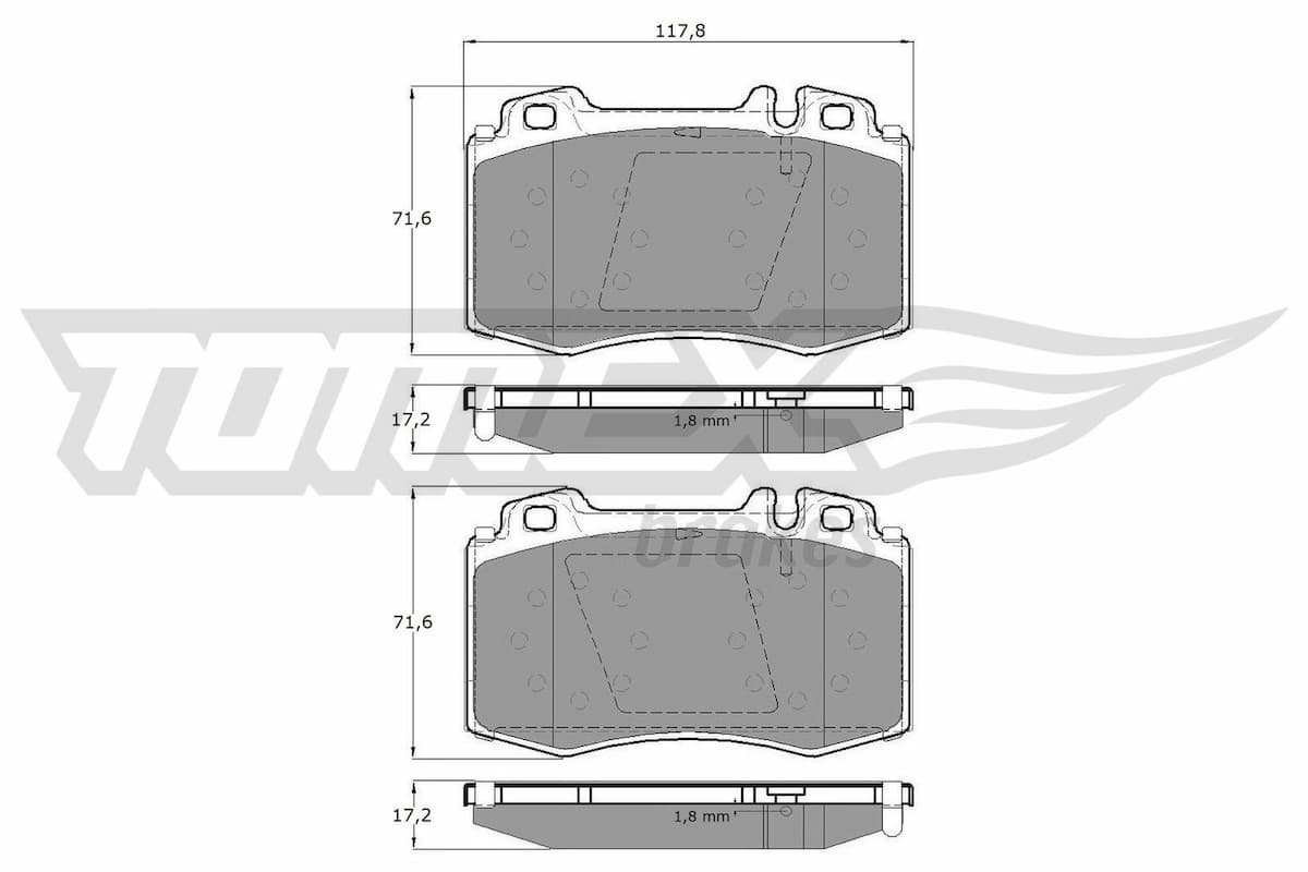 Bremžu uzliku kompl., Disku bremzes TOMEX Brakes TX 12-81 1