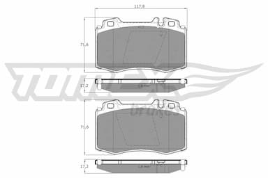 Bremžu uzliku kompl., Disku bremzes TOMEX Brakes TX 12-81 1