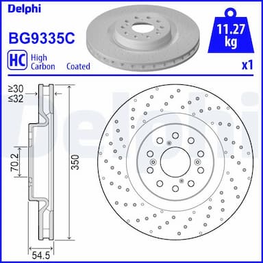 Bremžu diski DELPHI BG9335C 1