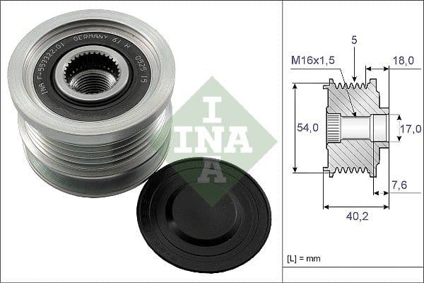 Ģeneratora brīvgaitas mehānisms Schaeffler INA 535 0143 10 1