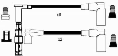 Augstsprieguma vadu komplekts NGK 0748 2