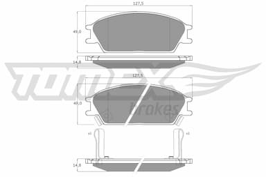 Bremžu uzliku kompl., Disku bremzes TOMEX Brakes TX 11-05 1