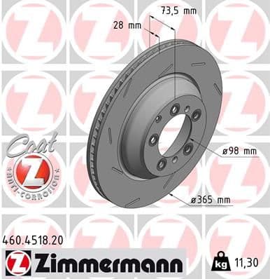 Bremžu diski ZIMMERMANN 460.4518.20 1