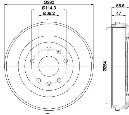 Bremžu trumulis HELLA 8DT 355 300-901 1