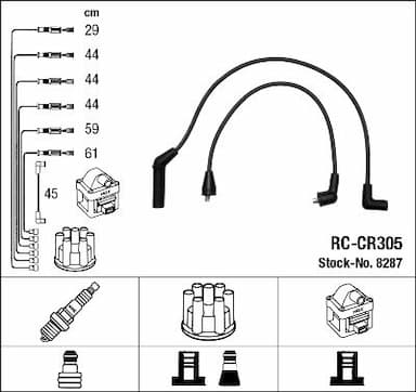 Augstsprieguma vadu komplekts NGK 8287 1