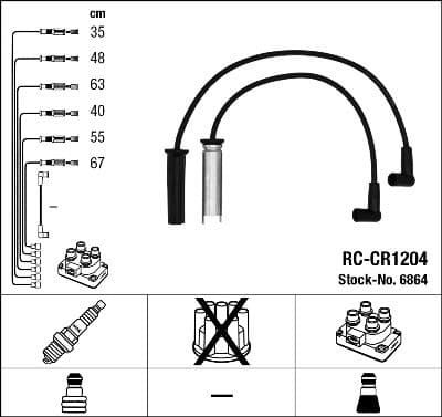 Augstsprieguma vadu komplekts NGK 6864 1