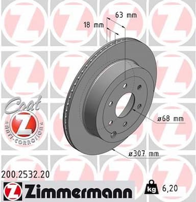 Bremžu diski ZIMMERMANN 200.2532.20 1