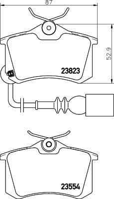 Bremžu uzliku kompl., Disku bremzes HELLA 8DB 355 010-781 1