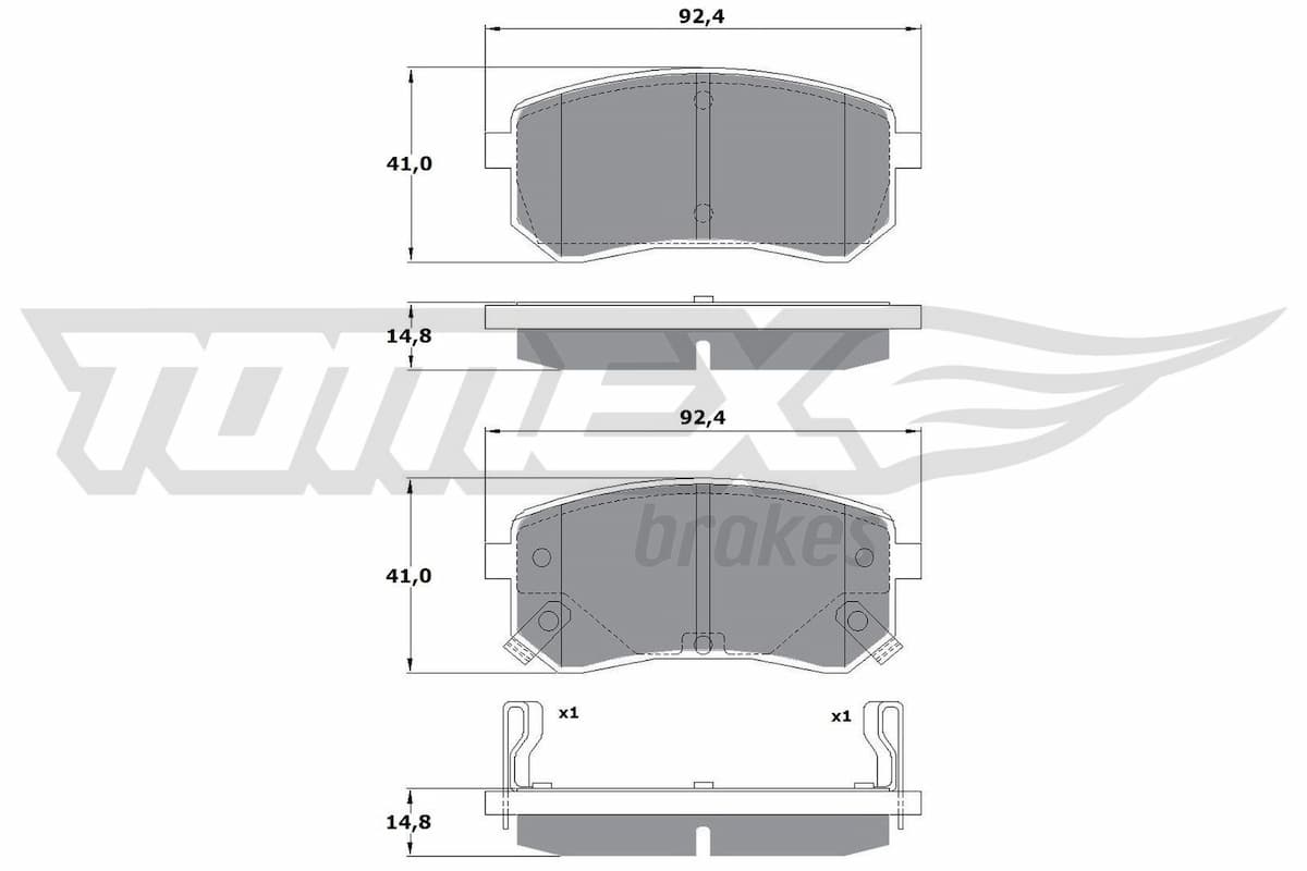 Bremžu uzliku kompl., Disku bremzes TOMEX Brakes TX 15-80 1