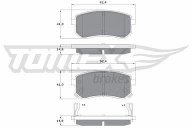 Bremžu uzliku kompl., Disku bremzes TOMEX Brakes TX 15-80 1