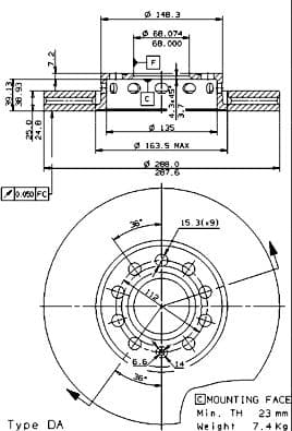 Bremžu diski BREMBO 09.5745.21 1