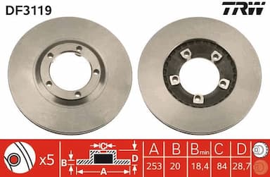Bremžu diski TRW DF3119 1