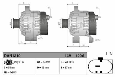 Ģenerators DENSO DAN1310 3