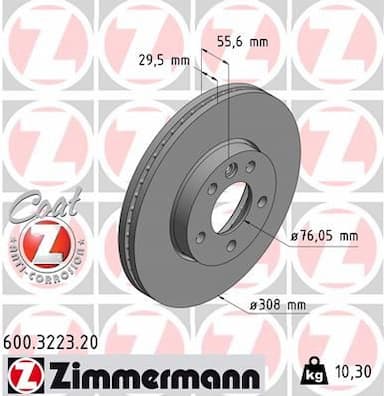 Bremžu diski ZIMMERMANN 600.3223.20 1