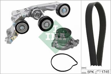 Ūdenssūknis + ķīļrievu siksnas komplekts Schaeffler INA 529 0148 30 1