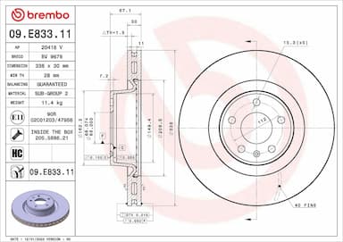 Bremžu diski BREMBO 09.E833.11 1