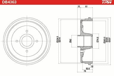 Bremžu trumulis TRW DB4363 2