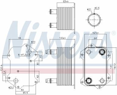 Eļļas radiators, Motoreļļa NISSENS 91269 7