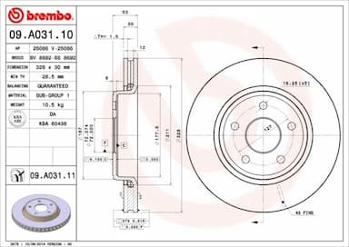 Bremžu diski BREMBO 09.A031.11 1