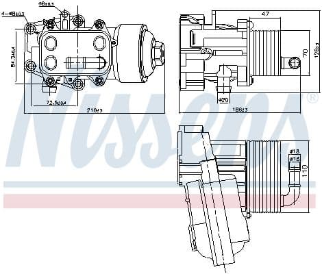 Eļļas radiators, Motoreļļa NISSENS 91315 1