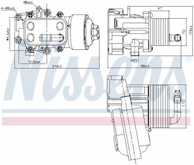 Eļļas radiators, Motoreļļa NISSENS 91315 1