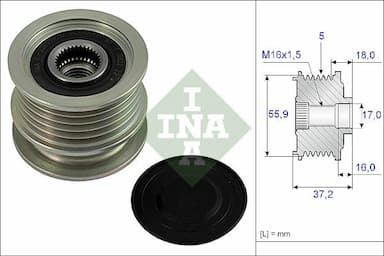 Ģeneratora brīvgaitas mehānisms INA 535 0009 10 1