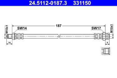 Bremžu šļūtene ATE 24.5112-0187.3 1