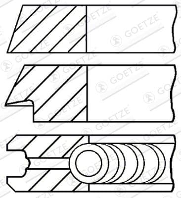 Virzuļa gredzenu komplekts GOETZE ENGINE 08-325100-00 1