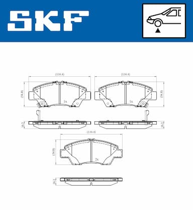 Bremžu uzliku kompl., Disku bremzes SKF VKBP 80403 A 2