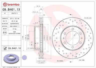 Bremžu diski BREMBO 09.B461.1X 1