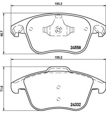 Bremžu uzliku kompl., Disku bremzes BREMBO P 61 117 1