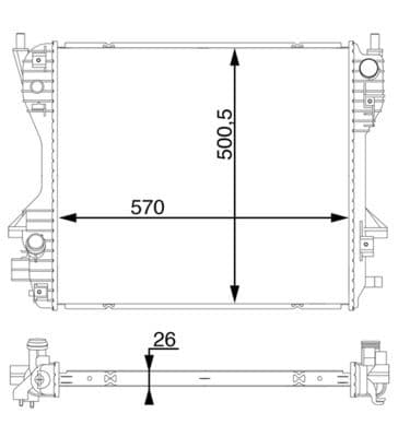 Radiators, Motora dzesēšanas sistēma MAHLE CR 1200 000S 1