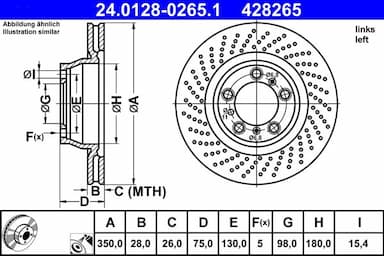 Bremžu diski ATE 24.0128-0265.1 1