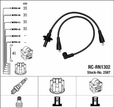 Augstsprieguma vadu komplekts NGK 2587 1