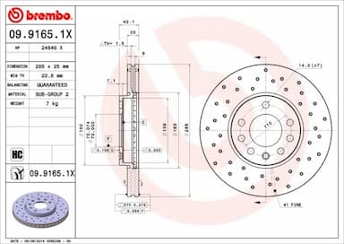 Bremžu diski BREMBO 09.9165.1X 1