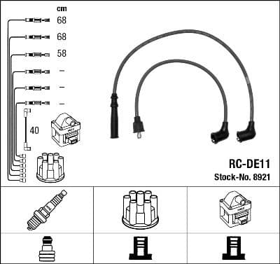 Augstsprieguma vadu komplekts NGK 8921 1