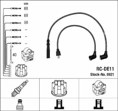 Augstsprieguma vadu komplekts NGK 8921 1