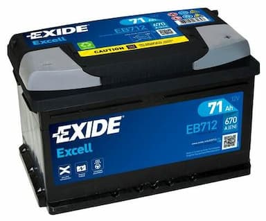 Startera akumulatoru baterija EXIDE EB712 1